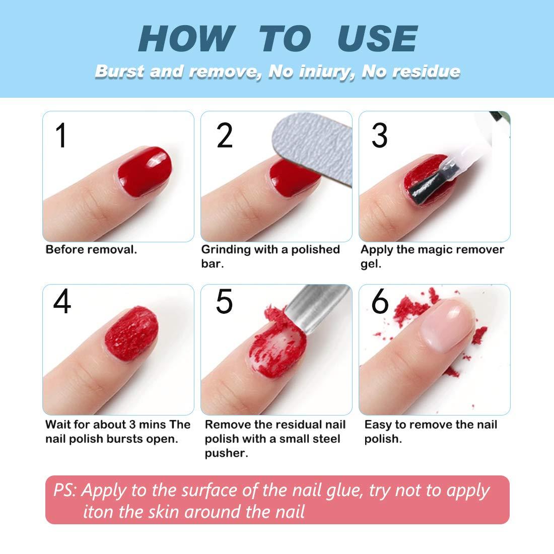1-pack) Magic Nail Polish Remover, Professional Nail Gel Polish Remover for  Quick and Easy Nail Polish Remove - No Foil, No Wrapping, Removed Safely  and Gently without Causing Damage - 0.5 FL