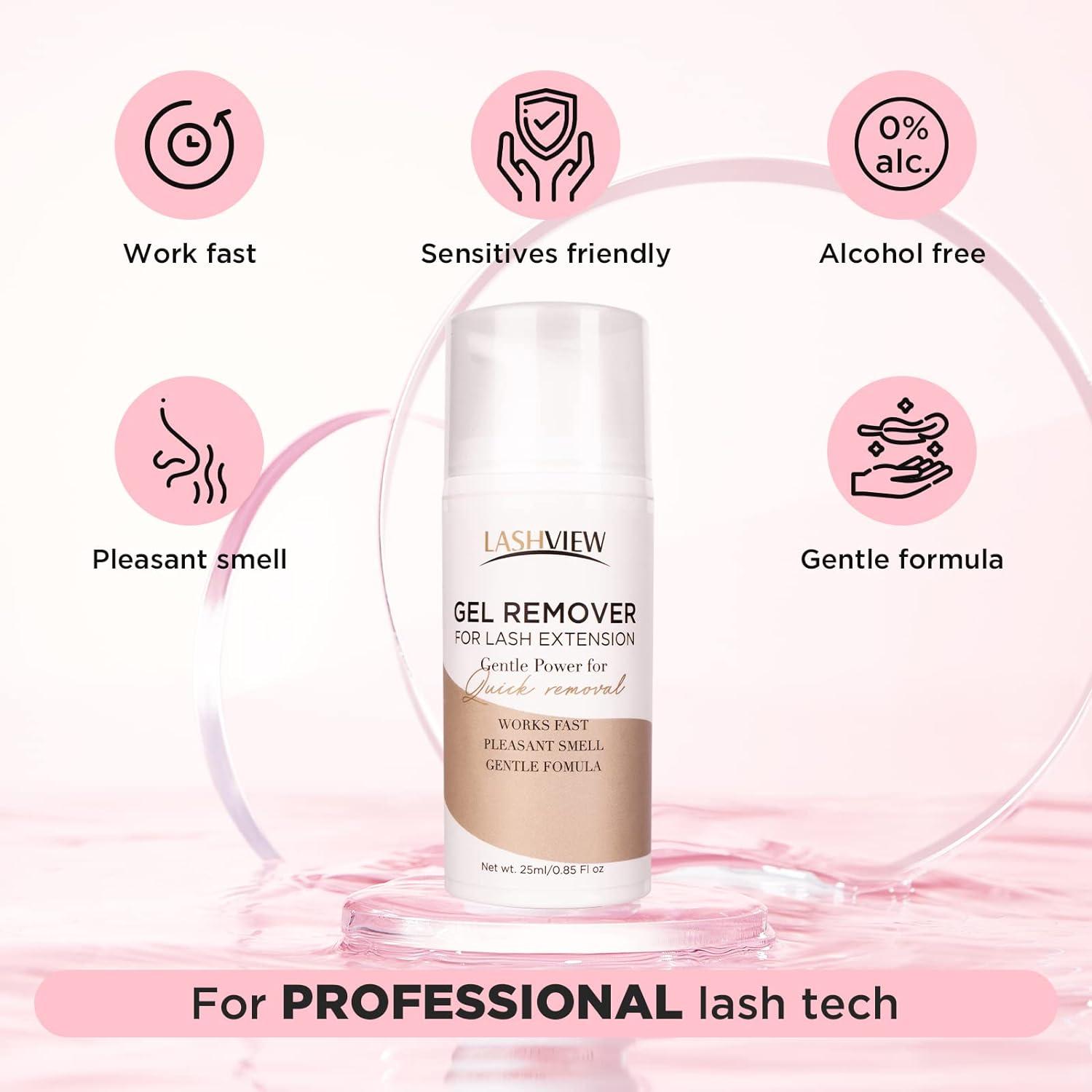 LASHVIEW Eyelash Extension Remover 0.84 Fl Oz/25ml Eyelash Remover for