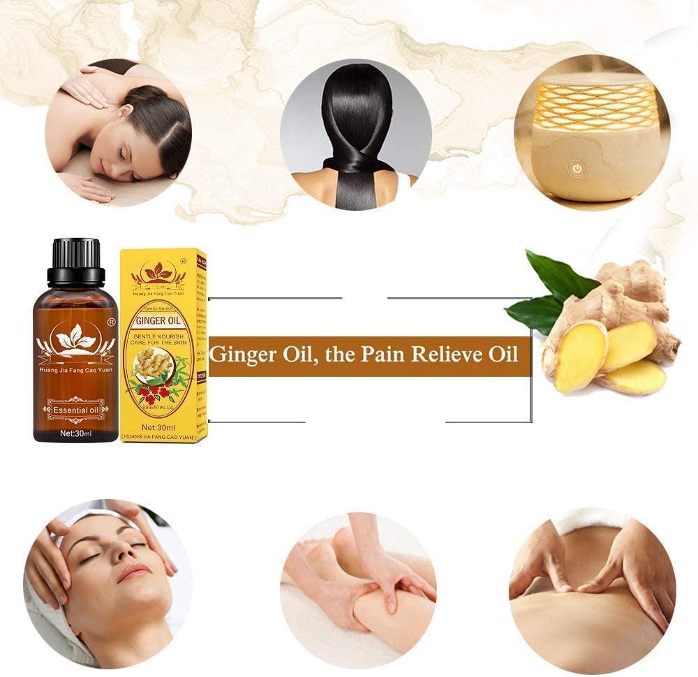 4 Packs Ginger Massage Oil for Lymphatic Drainage,100 Pure Natural