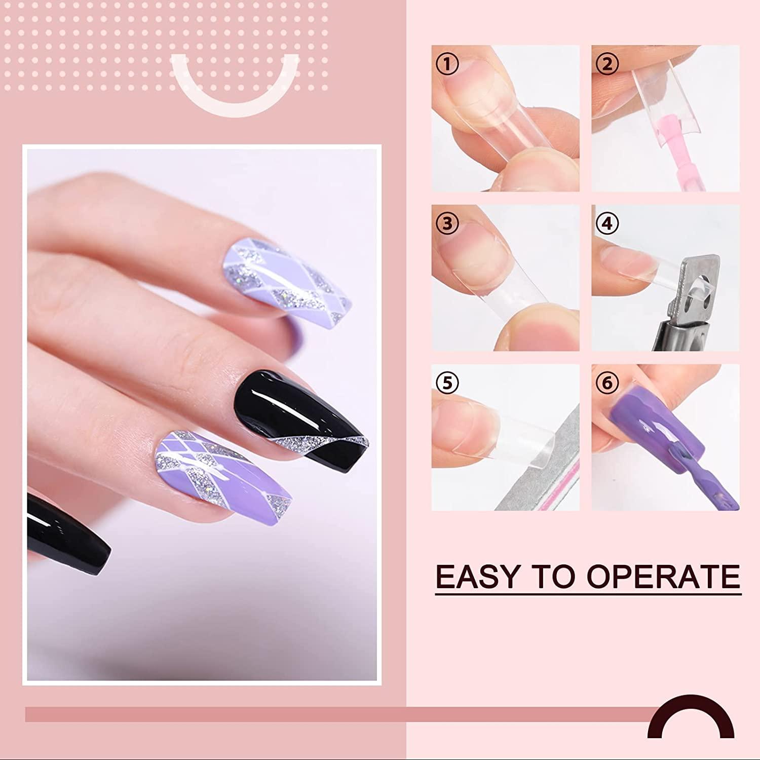 Coffin Long Nails Clear Acrylic Nails Coffin Shaped - Temu