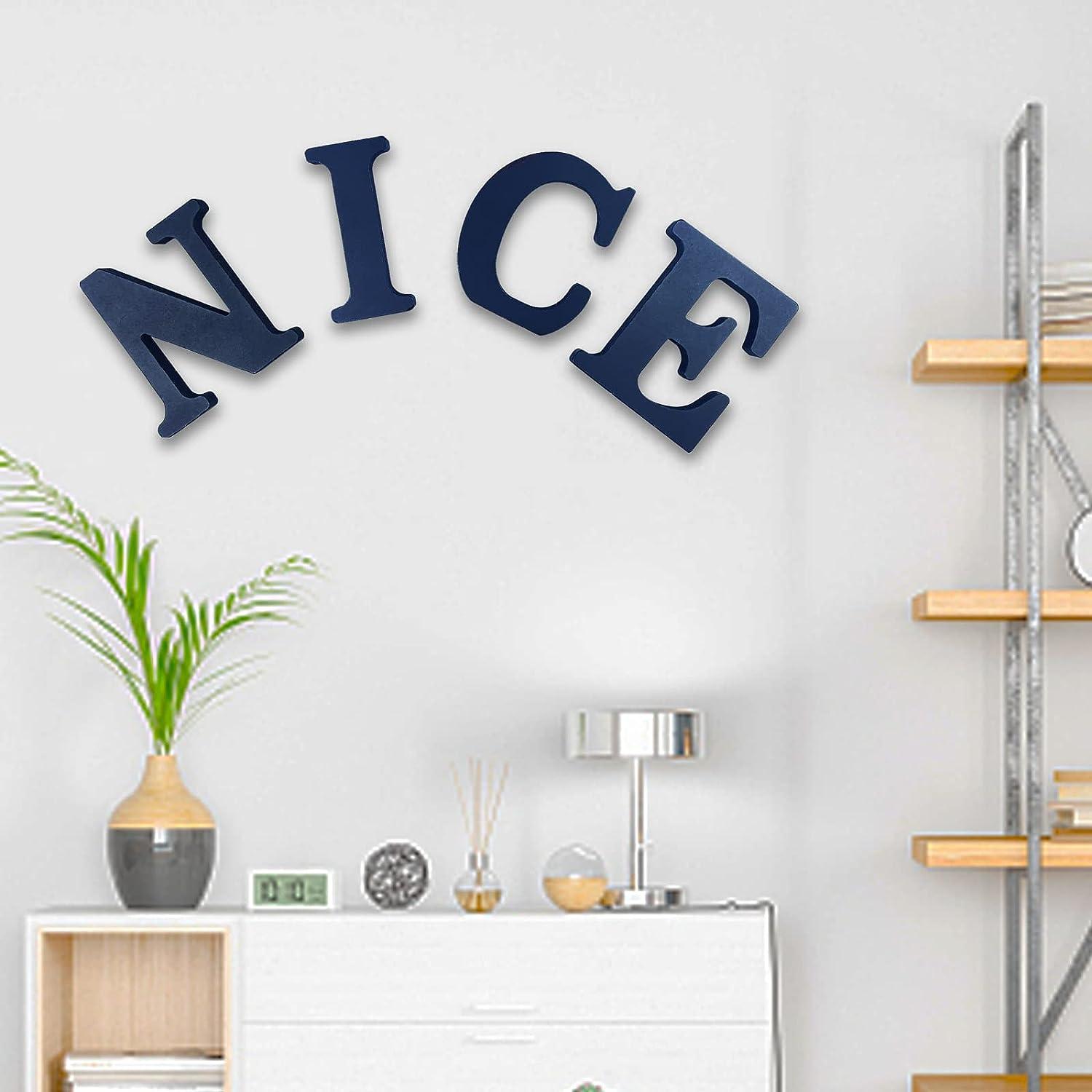 AOCEAN 4 inch White Wood Letters Unfinished Wood Letters for Wall Decor Decorative Standing Letters Slices Sign Board Decoration for Craft Home