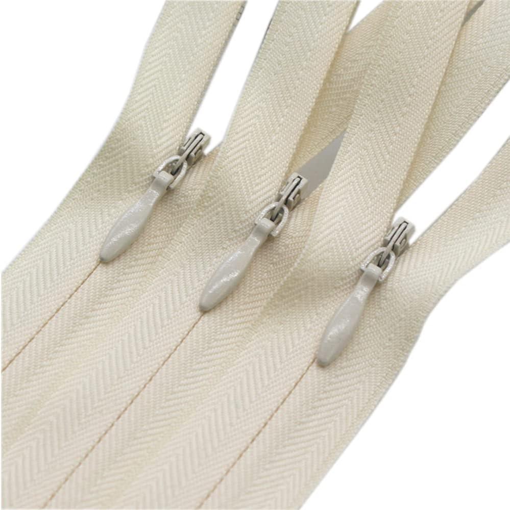 YaHoGa 10pcs 18 Inches Invisible Zippers Conceal Zippers for Sewing Dress  Garments Clothes Pillow Tailor Craft (Beige 18) Beige 18 Inch