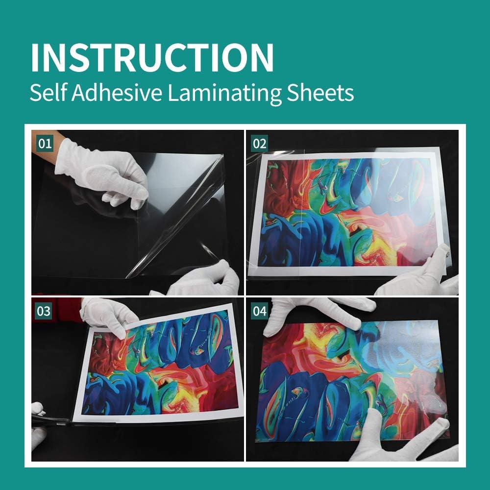 HA SHI Self Adhesive Laminating Sheets, Cold Laminate, self Seal, Plastic  Paper, 8.5 x 11 Inch (50 Sheets) 