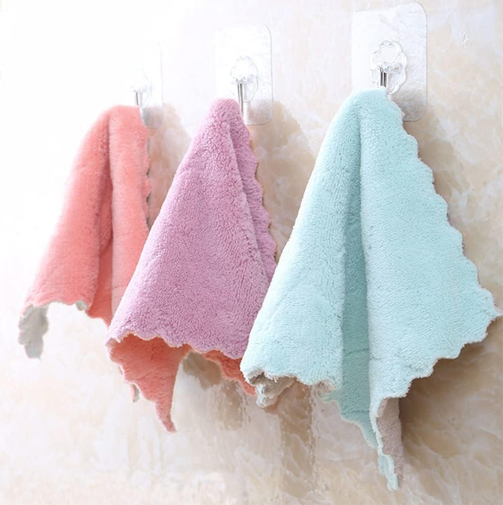 9pcs Soft Reusable Dish Towels, Thickened Coral Fleece Cleaning Rags,  Household Absorbent Non-shedding Dishwashing Cloth, Double-sided Embossed  Rag, Kitchen Supplies