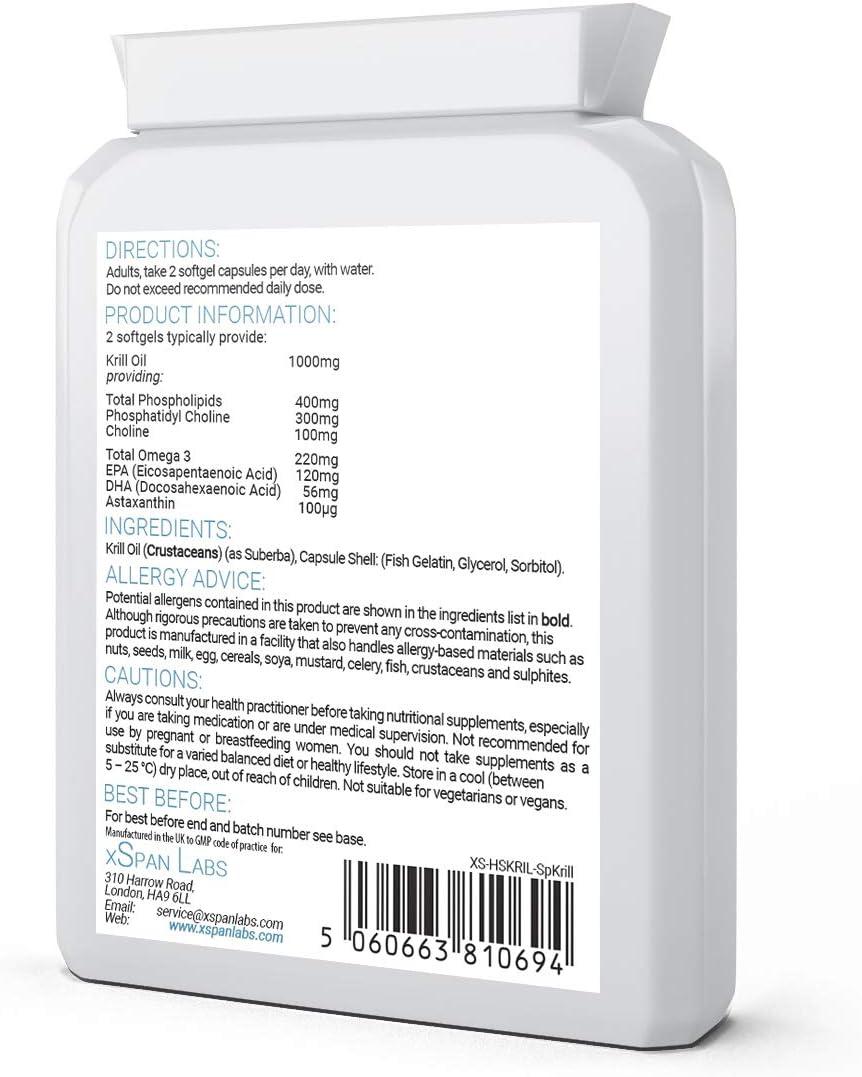 Antarctic Krill Oil 500mg 60 Capsules 100 Pure Cold Pressed Superba