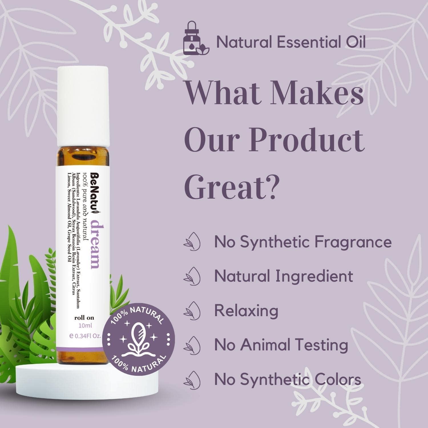 Benatu essential oils blend set, organic aromatherapy oils for diffuser  (stress, sleep, balance, theives, breathe) 5