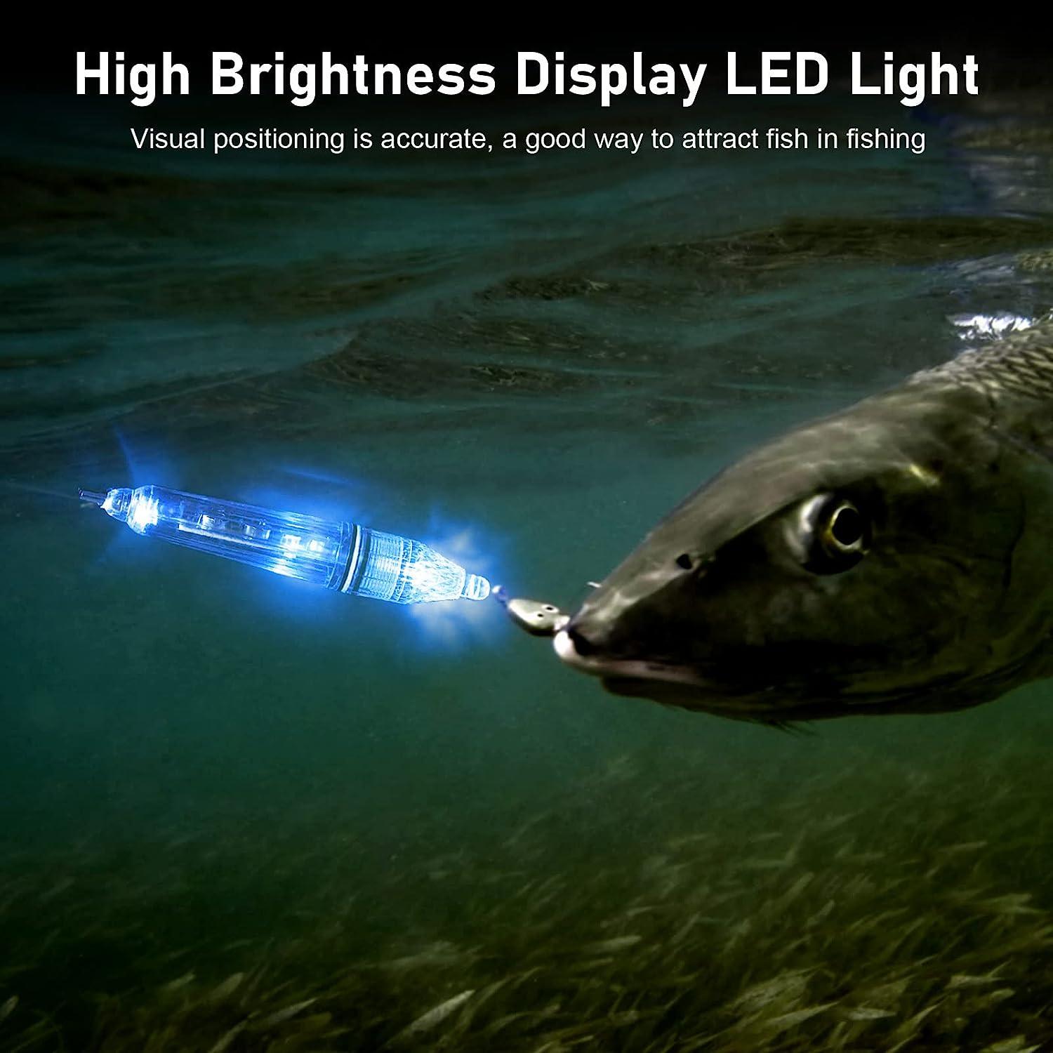 6 PCS Deep Drop LED Fishing Lights Waterproof Colorful Flashing Strobe Bobbers for Saltwater Freshwater Fishing