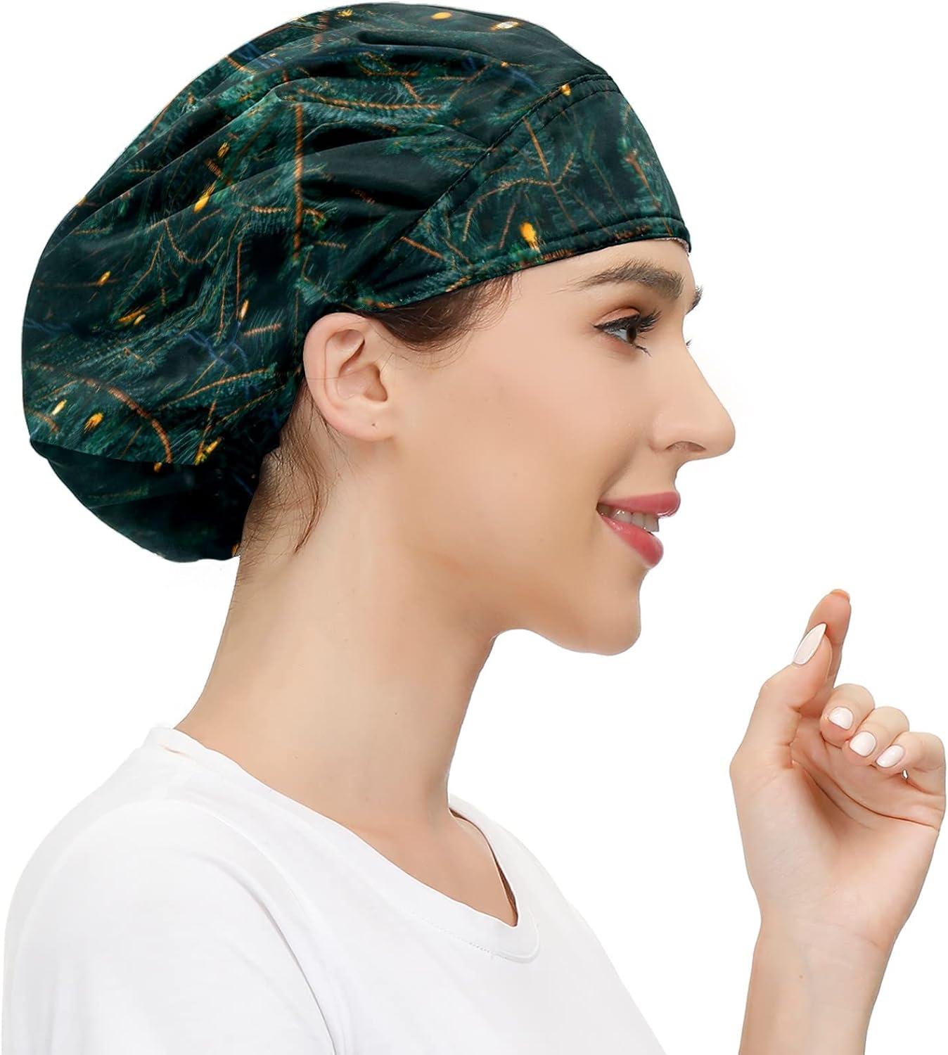 Syhood 3 Pieces Working Caps with Buttons and Sweatband Adjustable  Gourd-Shaped Tie Back Hats for Women Men