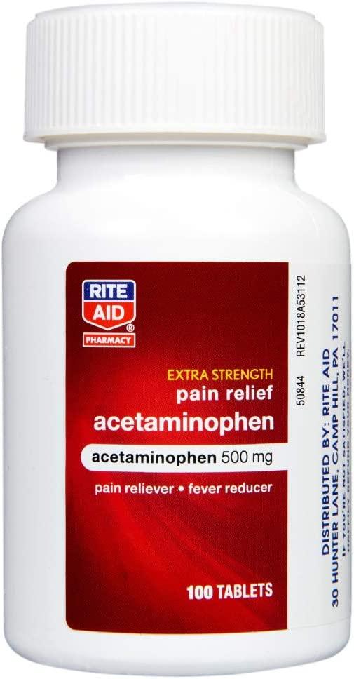 Rite Aid Extra Strength Acetaminophen Easy Tabs Tablets, 500 mg 100