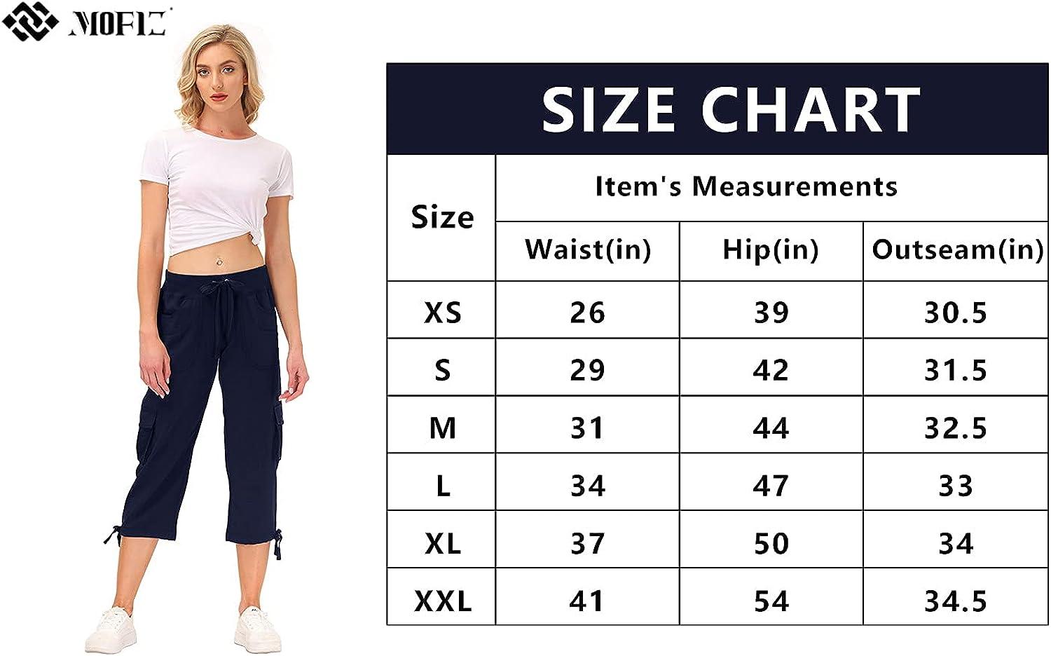 MoFiz Women's Cargo Capris Hiking Pants Lightweight Quick Dry Outdoor  Athletic Travel Casual Loose Comfy Cute Pockets 12-navy X-Small