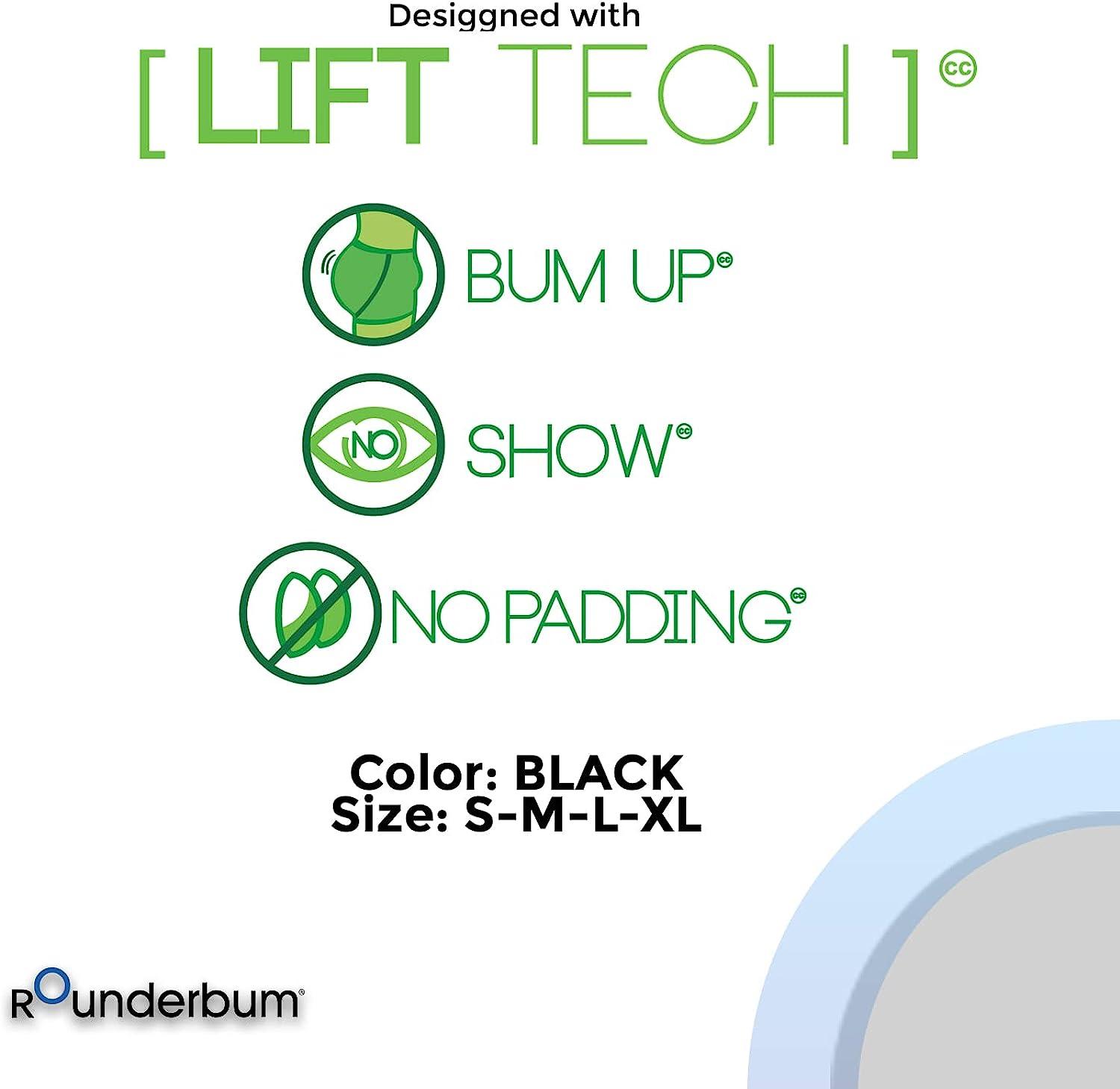 Rounderbum Men's Lift Jock Strap Butt Lifting Shapewear Black Jock Brief