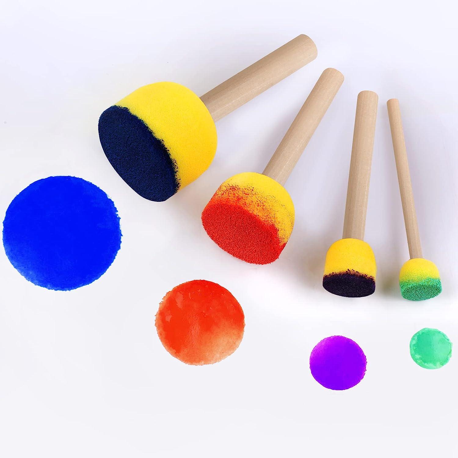30 Pcs Round Sponges Brush Set Round Sponge Brushes for Painting Paint  Sponges for Acrylic Painting Painting Tools for Kids Arts and Crafts (4  Sizes)