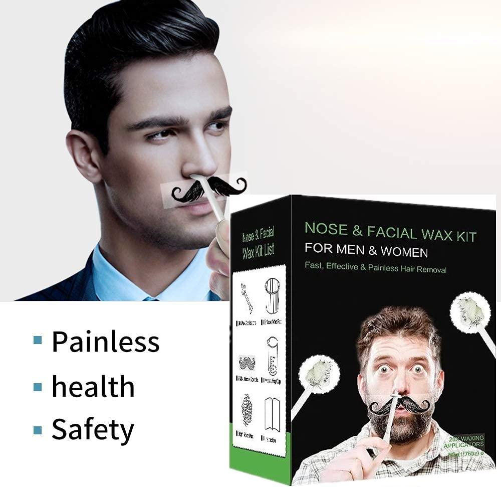 Nose Hair Wax, Nose Waxing Kit for Men & Women (50g/1.67oz Nose Wax