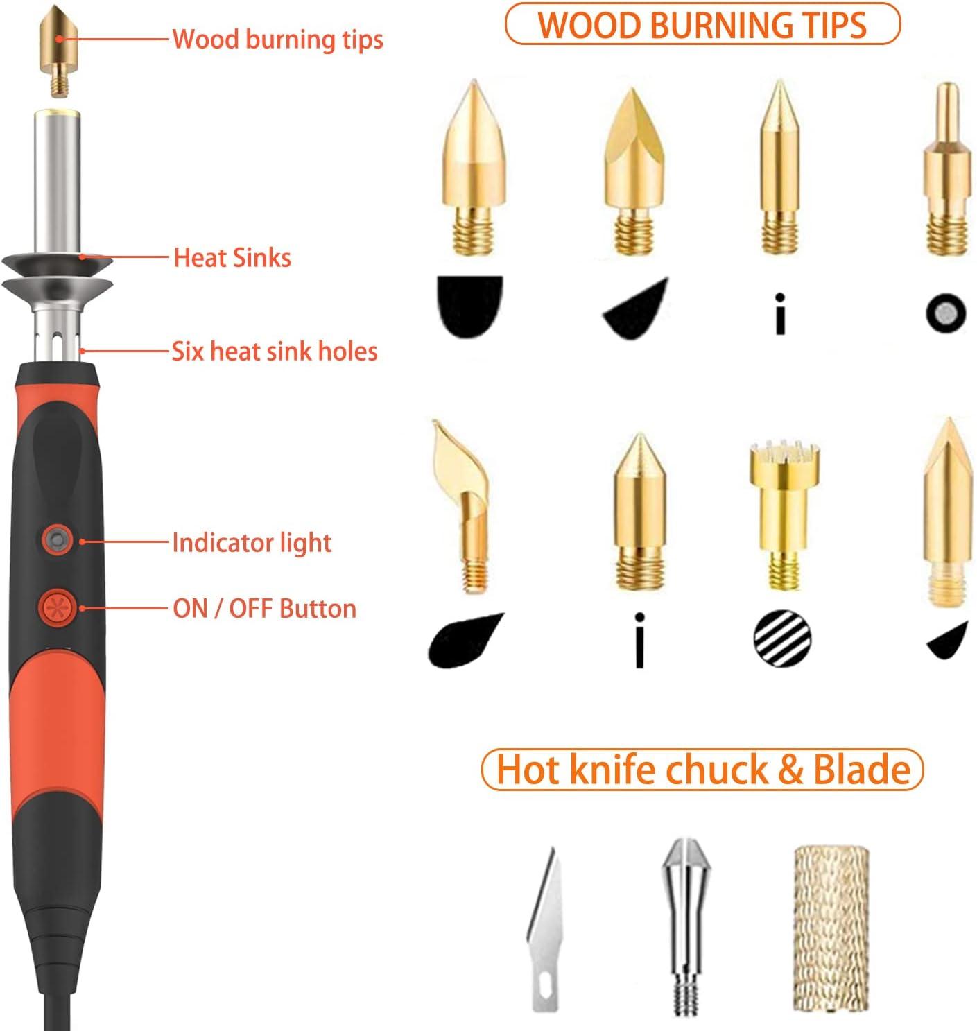 Wood Burning kit, Professional WoodBurning Pen Tool, DIY Creative Tools ,Wood  Burner for Embossing/Carving/Pyrography,Suitable for Beginners,Adults