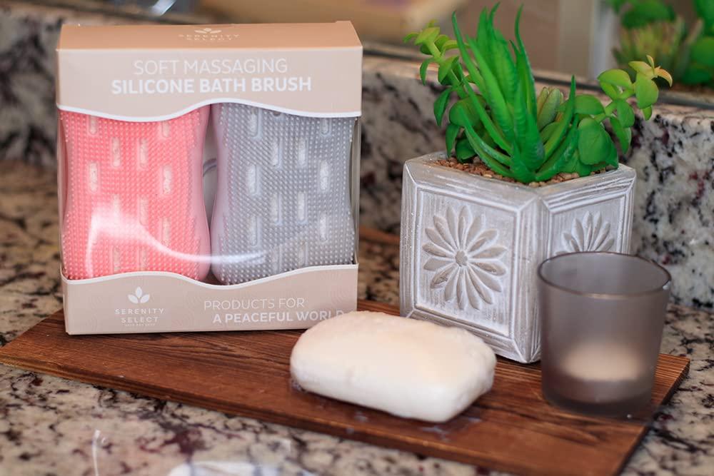 Serenity Select 2 Pack Exfoliating Silicone Body Sponge DoubleSided
