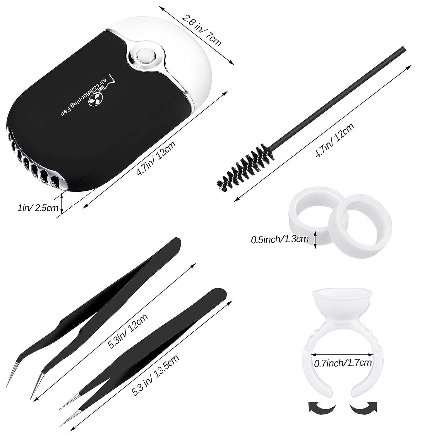  Honoson Eyelash Extension Supplies, USB Air Conditioning  Blower, 2 Straight and Curved Tweezers,100 Disposable Mascara, 50 Glue Ring  Holder, 2 Tapes, 10 Pairs Under Eye Gel Pads (Pink) : Beauty & Personal Care