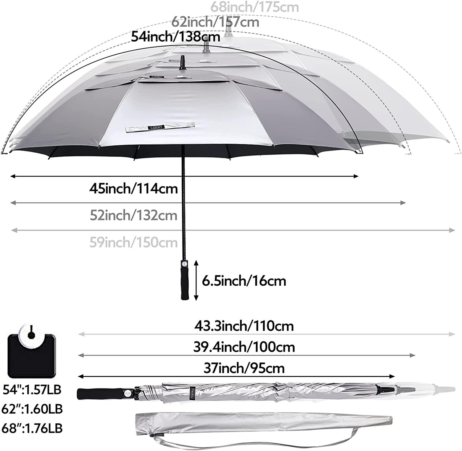G4Free Eco Windproof Travel Umbrella - Automatic Open/Close With Fiberglass Frame & Reflective Strip