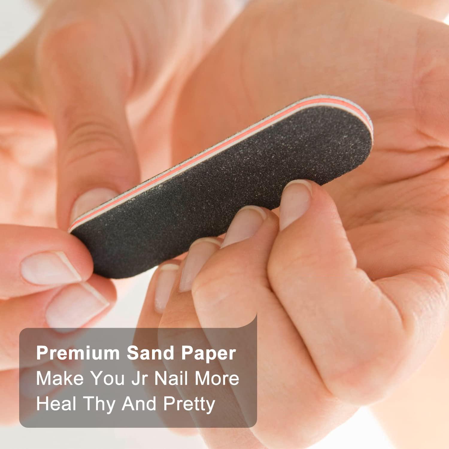 RedFlow Nail File,Short Style Nail Buffer Set Contains 10 Nail Files