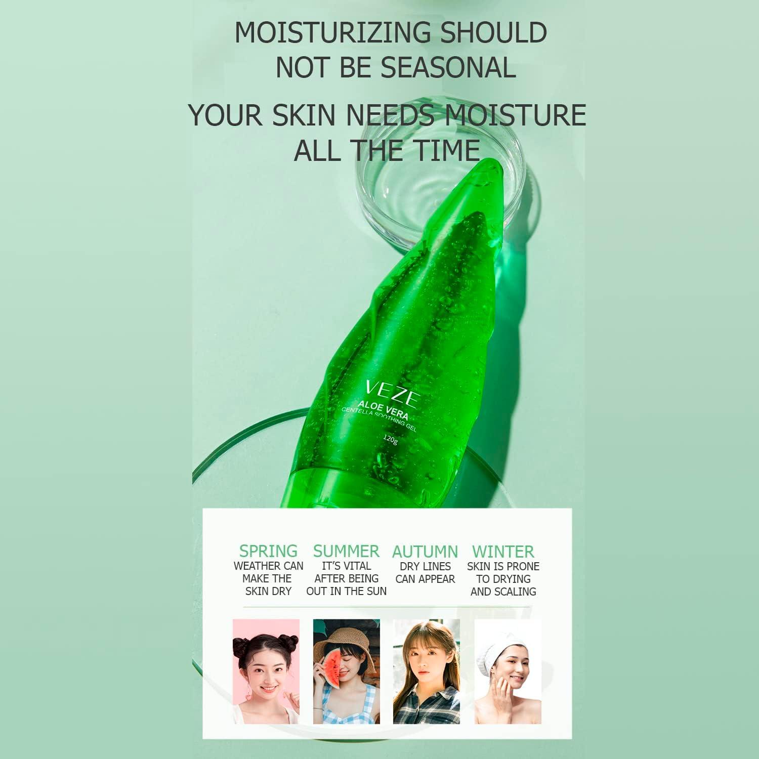 VENZEN Centella Asiatica Aloe Vera Gel - Soothing Moisturizer for Sunburn  Relief - 120g | Hydrating Skin Care | Buy Now with Express International  Delivery | GoSupps.com