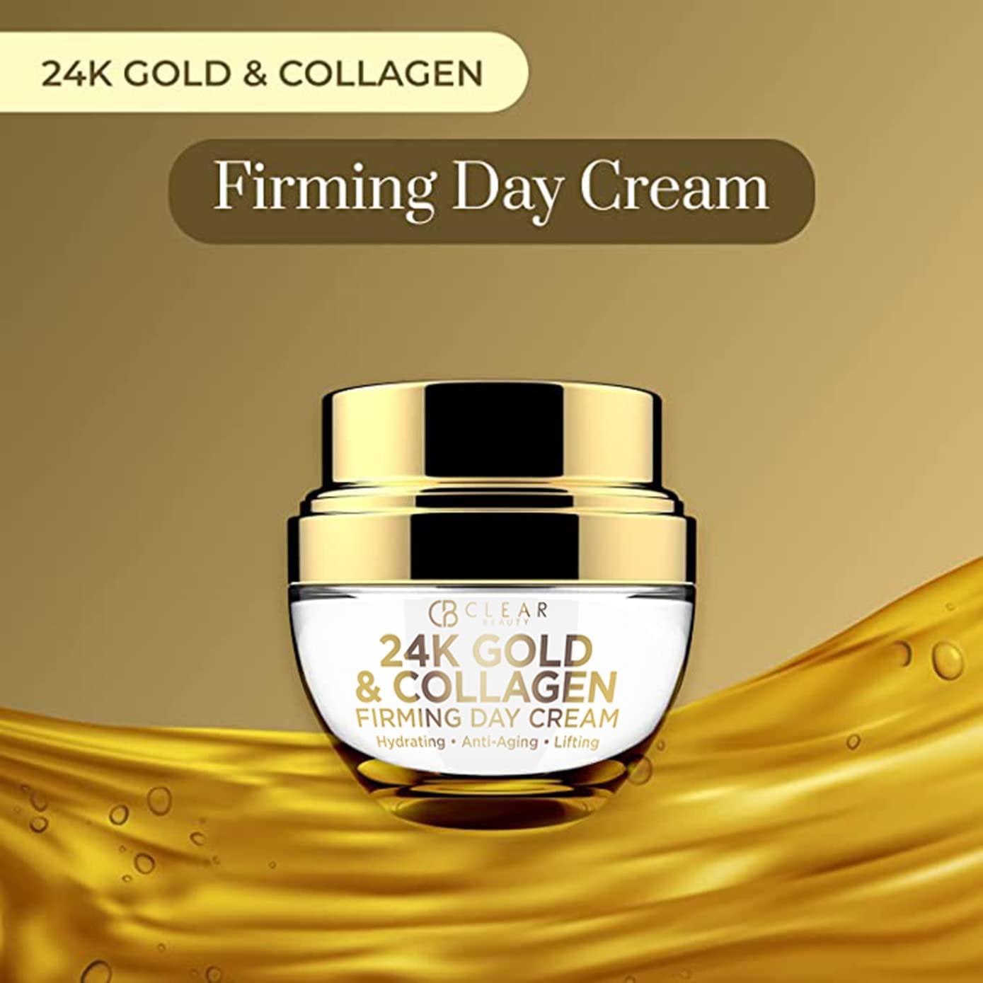 Clear Beauty 24K Gold and Collagen Daily Face Moisturizer | Reduce Age