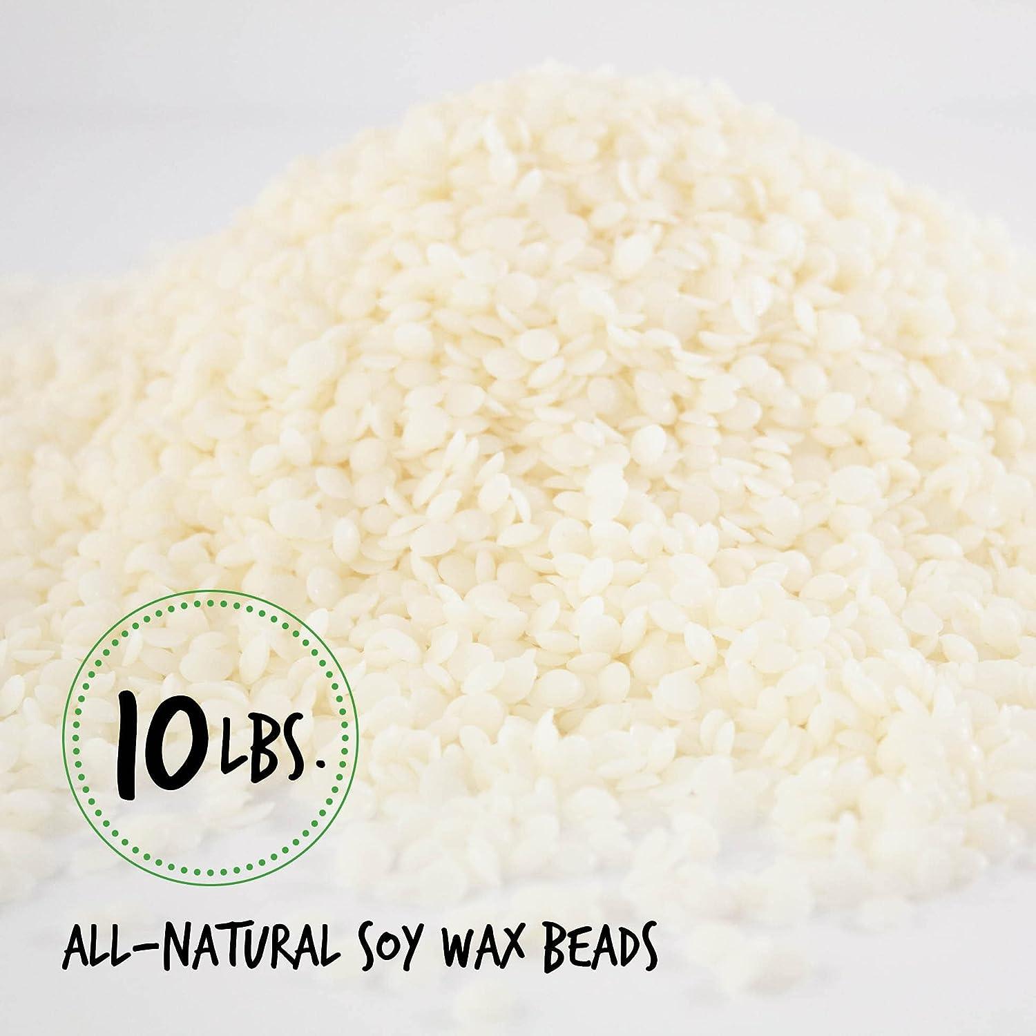 American Soy Organics- 10 lb of Freedom Soy Wax Beads for Candle Making  Microwavable Soy Wax Beads Premium Soy Candle Making Supplies 10lb