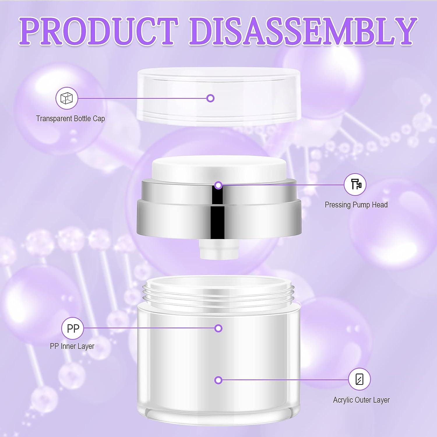 Moisturizer Pump Dispenser Set Cream Jar Vacuum Bottle with Airless