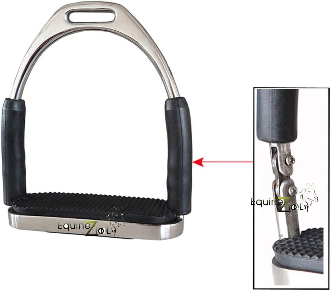 Equinez Tools Flex Stainless English Saddle Stirrups Iron Pads Knee