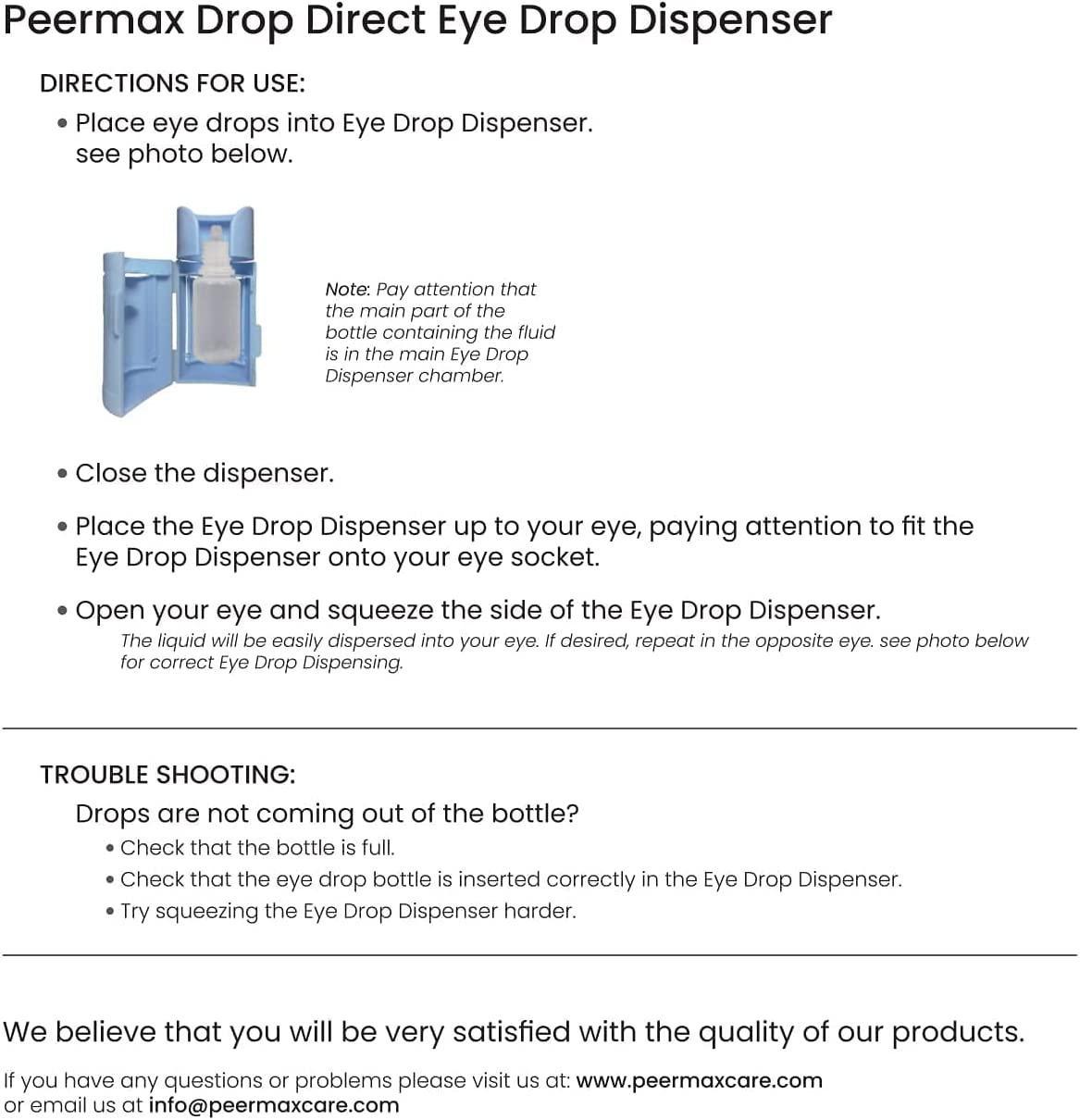 Peermax Drop Direct Eye Drop Dispenser EasytoUse Aid for Seniors