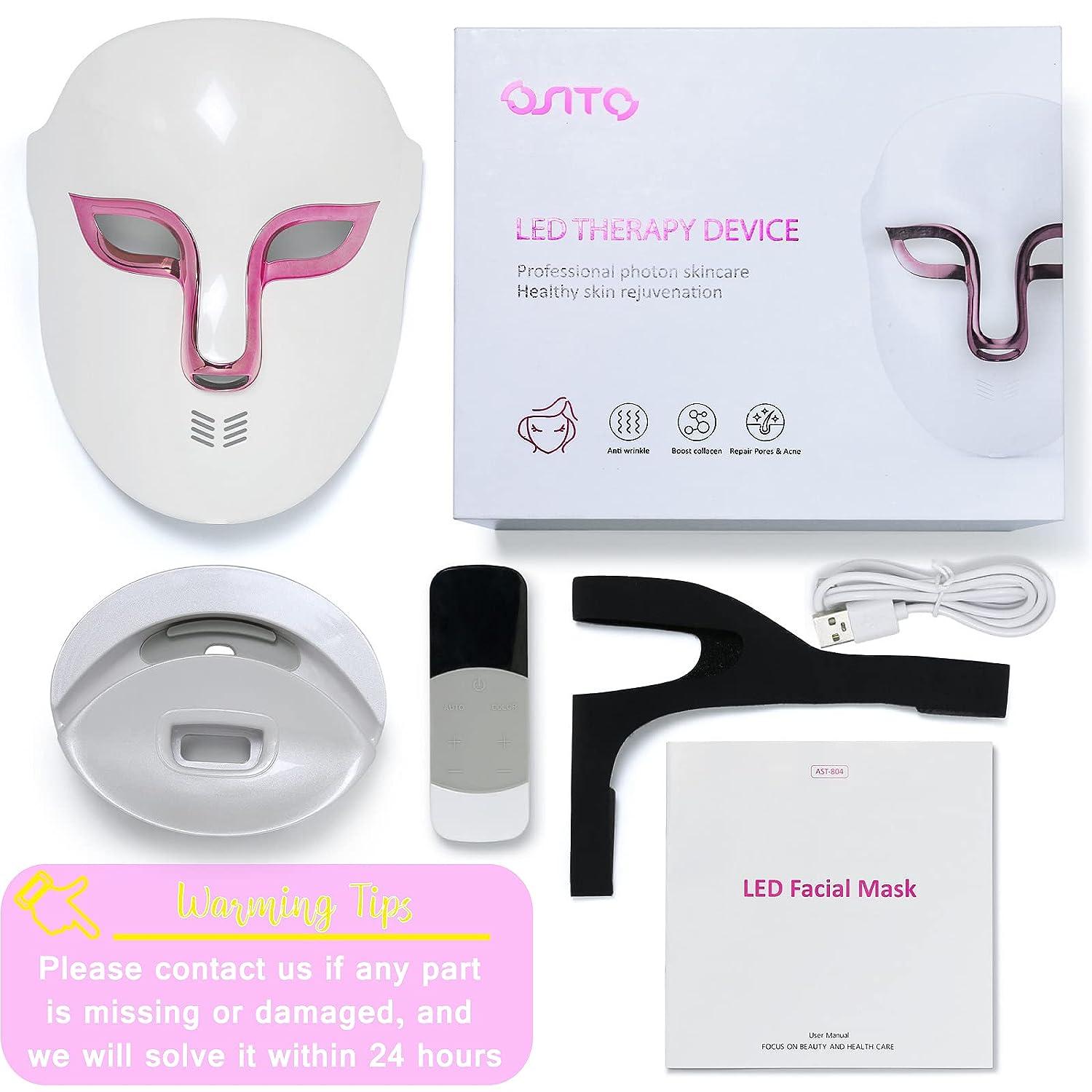 OSITO LED Light Therapy Facial Mask Acne Treatment & AntiAging Red Light Therapy FSA/HSA