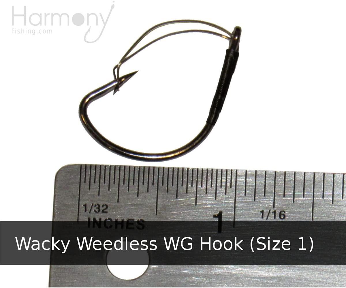 Harmony Fishing - Razor Series Wacky Weedless WG Hooks Size 1 (10