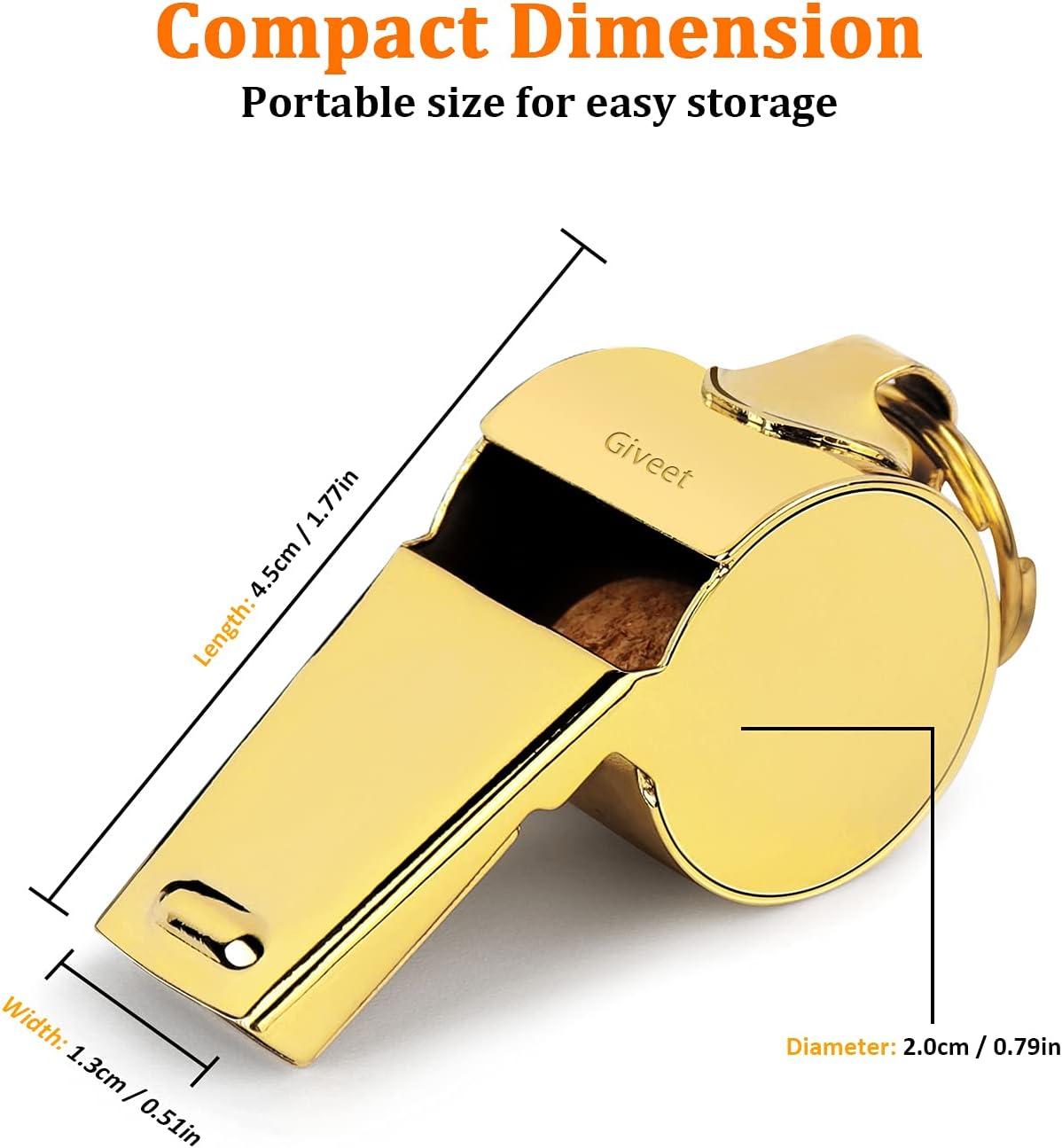 Giveet Metal Whistle with Lanyard, Stainless Steel and Durable, Extra
