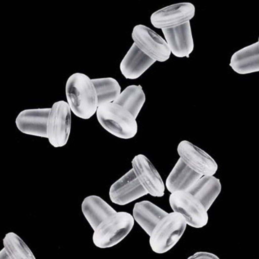500 Pieces Clear Earring Backs Safety Rubber Earring Clutch