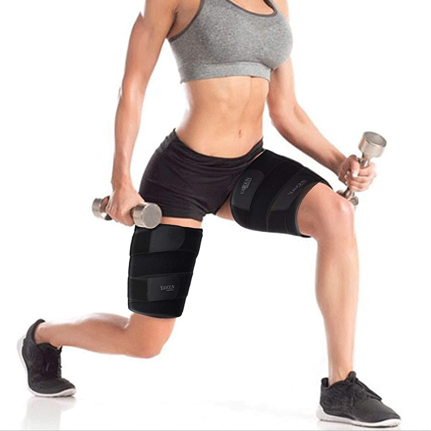 Thigh Compression Sleeve Hamstring Wrap Thigh Brace for Pulled