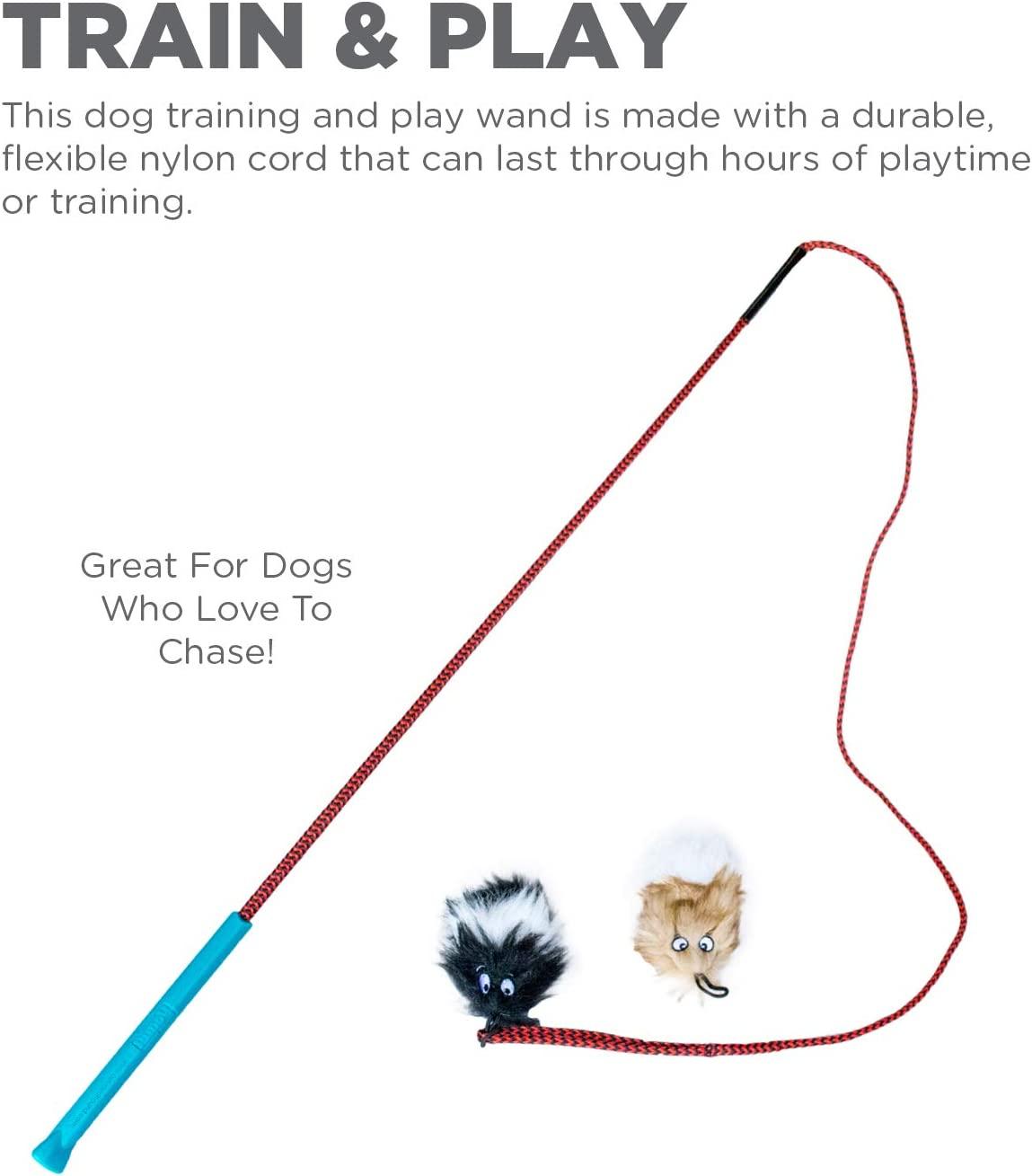 Outward Hound Blue Tail Teaser Wand Interactive Dog Training Toy