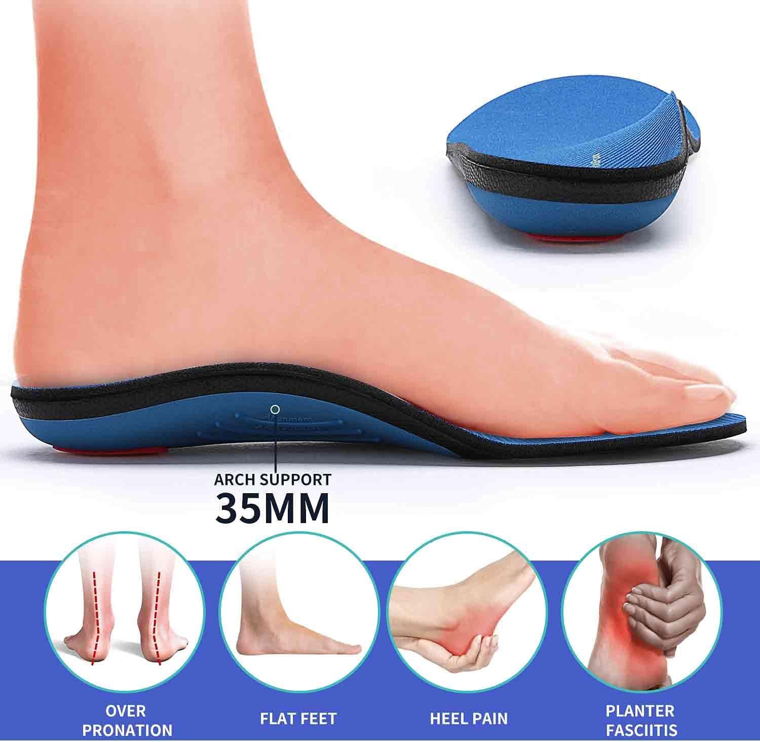 PCSsole Heavy Duty High Arch Support Insoles,210+lbs Orthotic Insoles ...