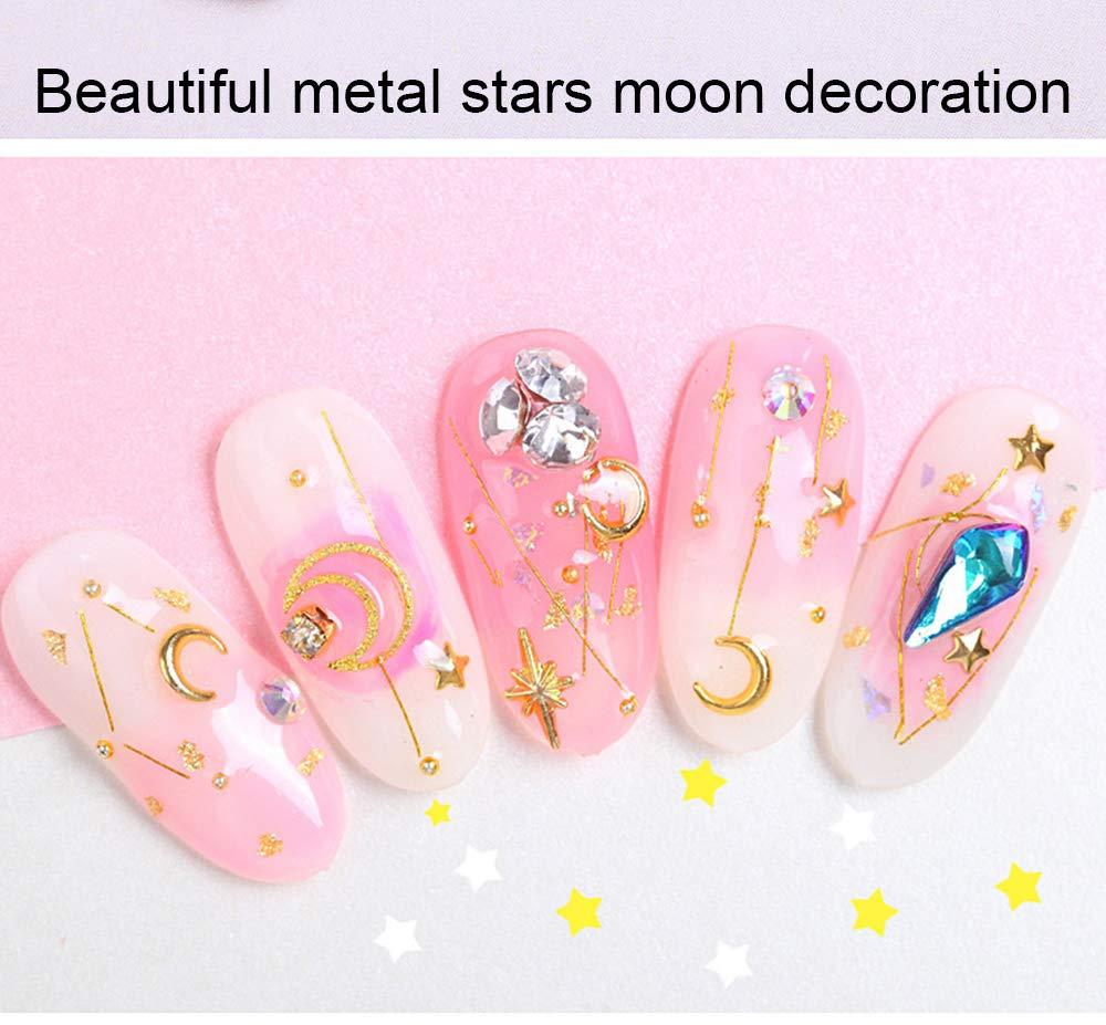 DOYIZZ 3D Nail Art Charms Rose Flower Gold Silver Metal Studs Nail  Rhinestones Chain Shell Slices Nail Art Accessories 4 Box Mixed-style Nail  Art Decoration