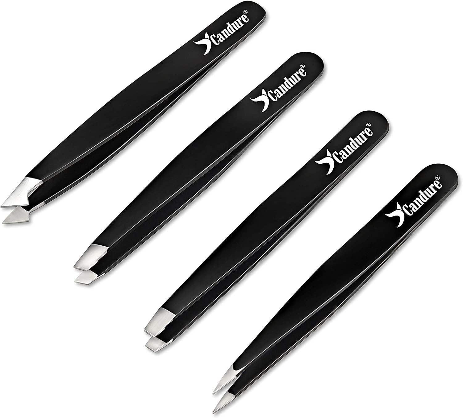 Candure Tweezers For Eyebrows - Professional Stainless