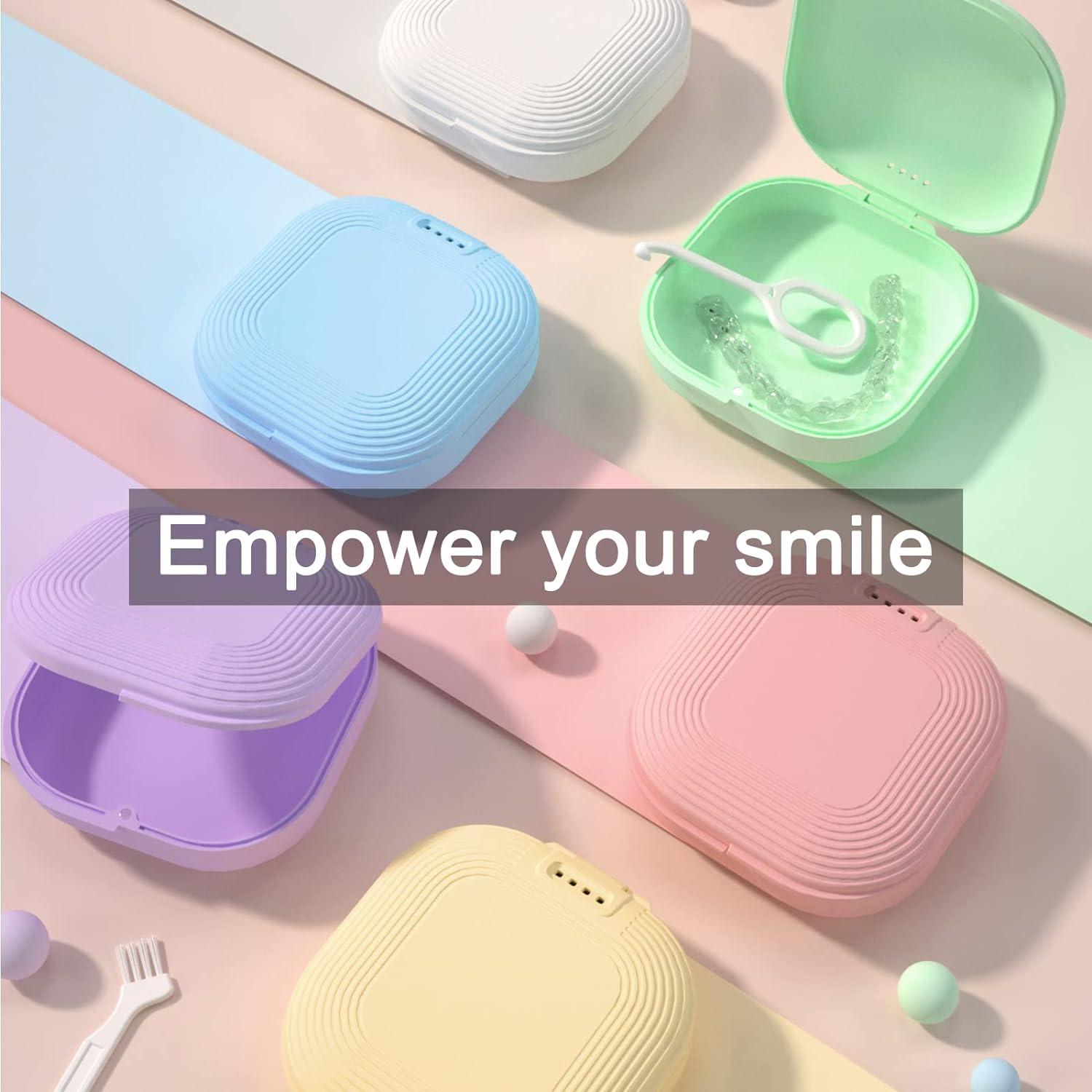 Cute Retainer Case Set Slim Aligner Case with Vent Holes Compatible with Invisalign Mouth Guard