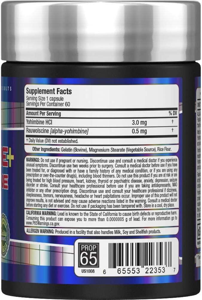 Yohimbine Rauwolscine 60 Capsules ALLMAX Powerful FatBurning