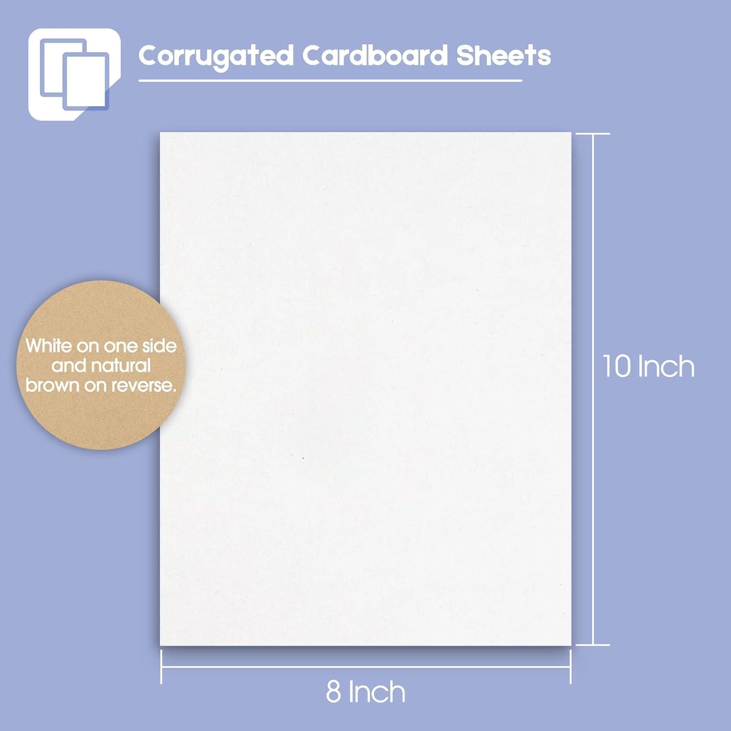 Golden State Art 10-Pack 8x10 Corrugated Cardboard Sheets Flat Cardboard  Sheets for DIY Crafts Mailing Packing (White/Kraft Brown) 8x10 10 Pack