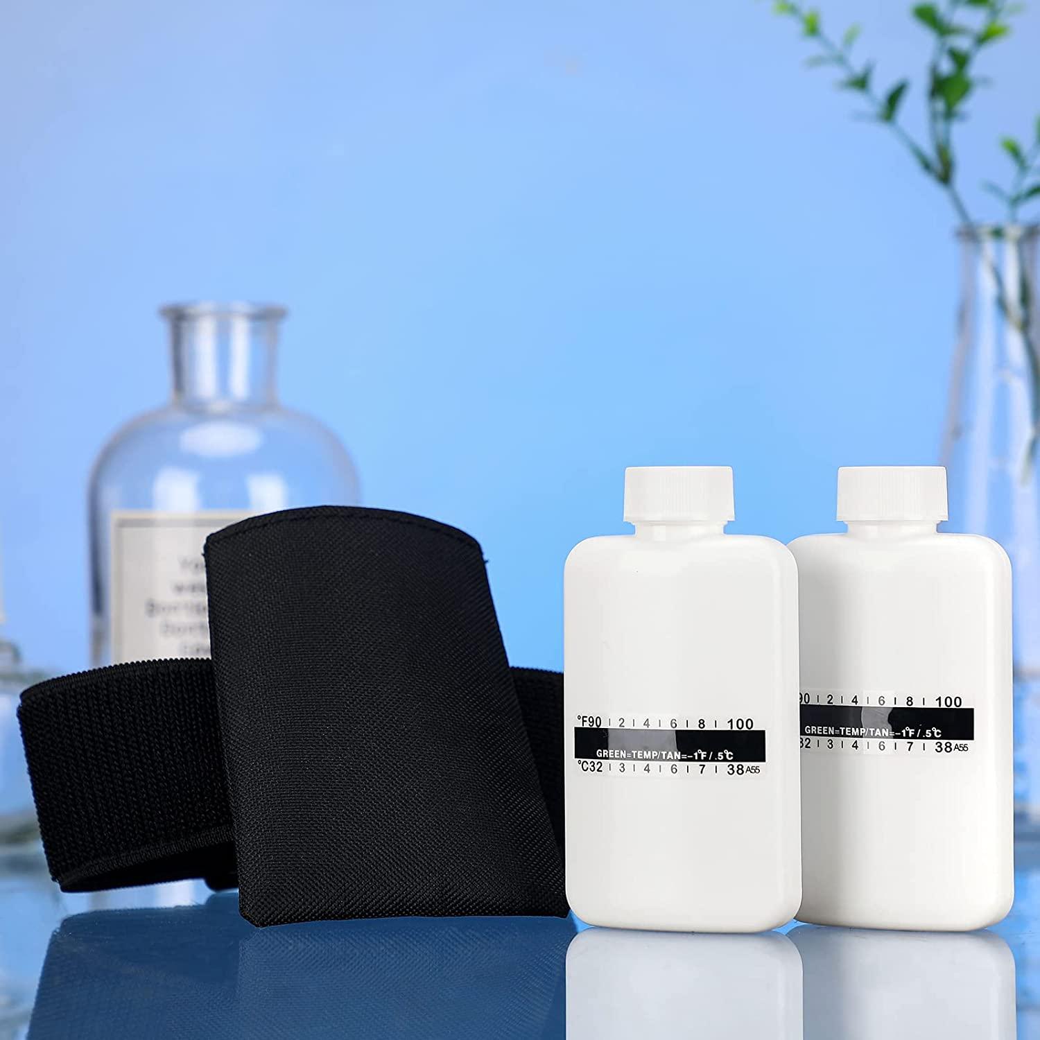 14 Pcs Urine Test Complete Kit 2 Portable Empty Bottles 10 Adhesive