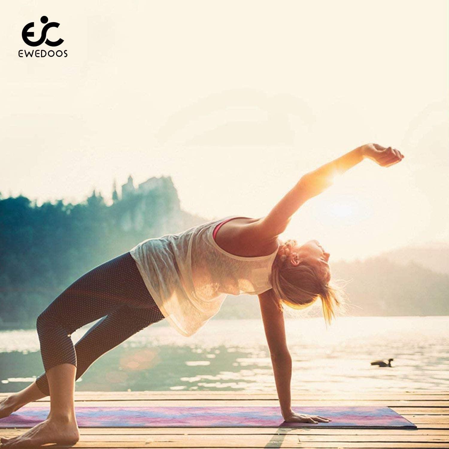Ewedoos Non-Slip Yoga Mat Towel - Microfiber Sweat Absorbent Towel With Corner Pockets For Hot Yoga