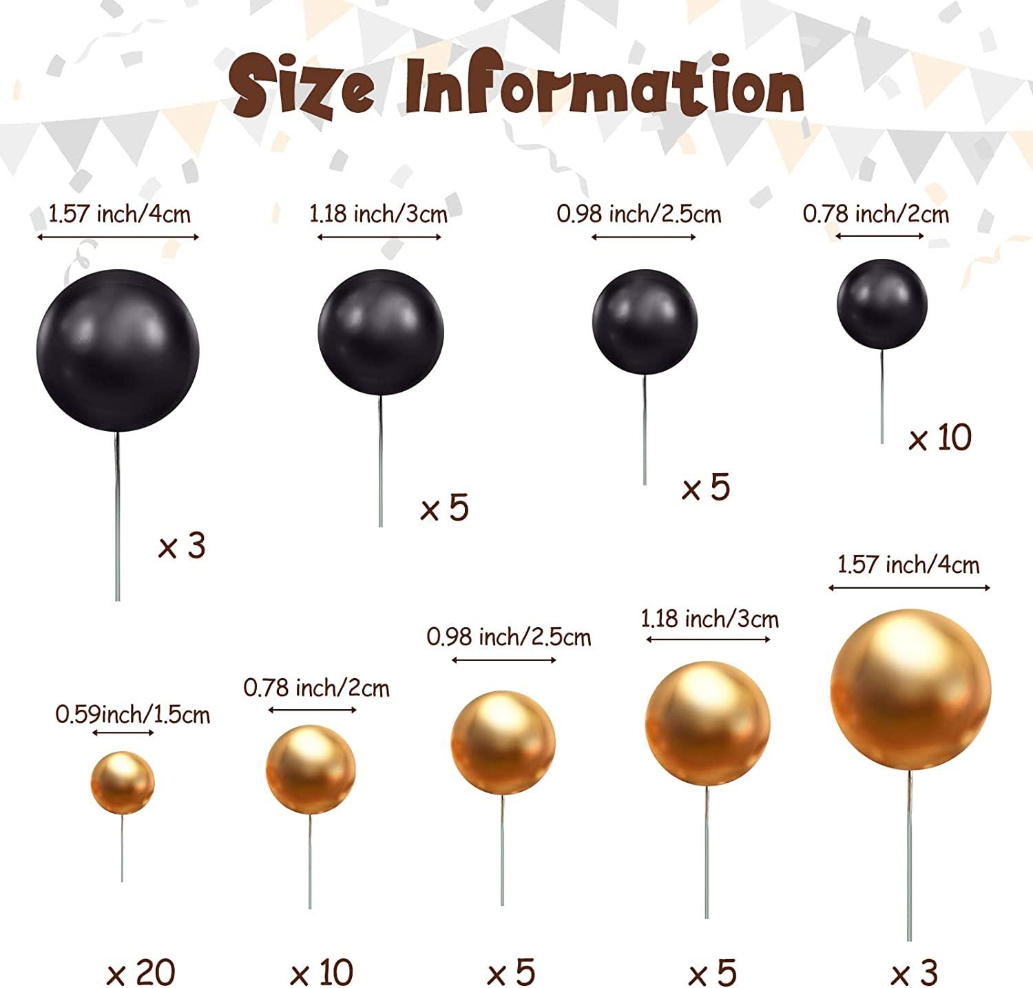 Cake Ball Toppers, Black and Gold Cake Decorations 20 Pcs -  Canada
