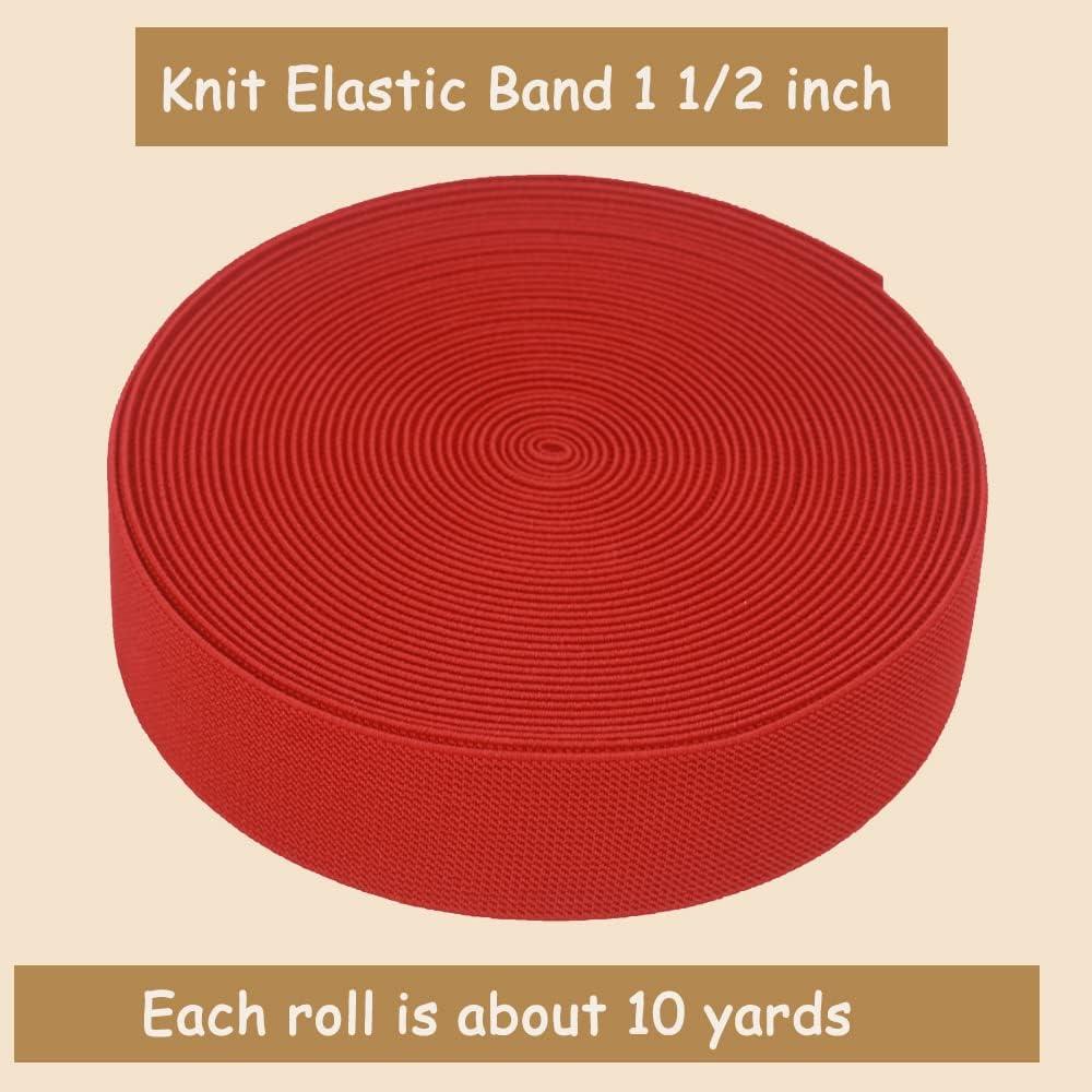 Sewing Elastic Band 1-Inch by 5-Yard Red Colored Double-Side Twill Woven Elastic