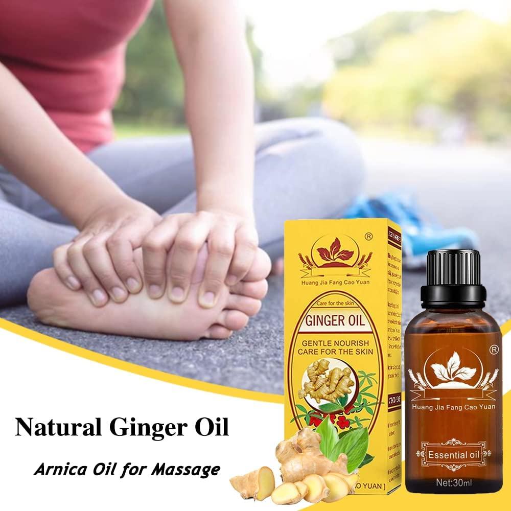 QLOUNI Ginger Essential Oil, Belly Drainage Ginger Oil, Lymphatic Drainage  Ginger Oil, Plant Aroma Oil Massage to Promote Blood Circulation, Care for