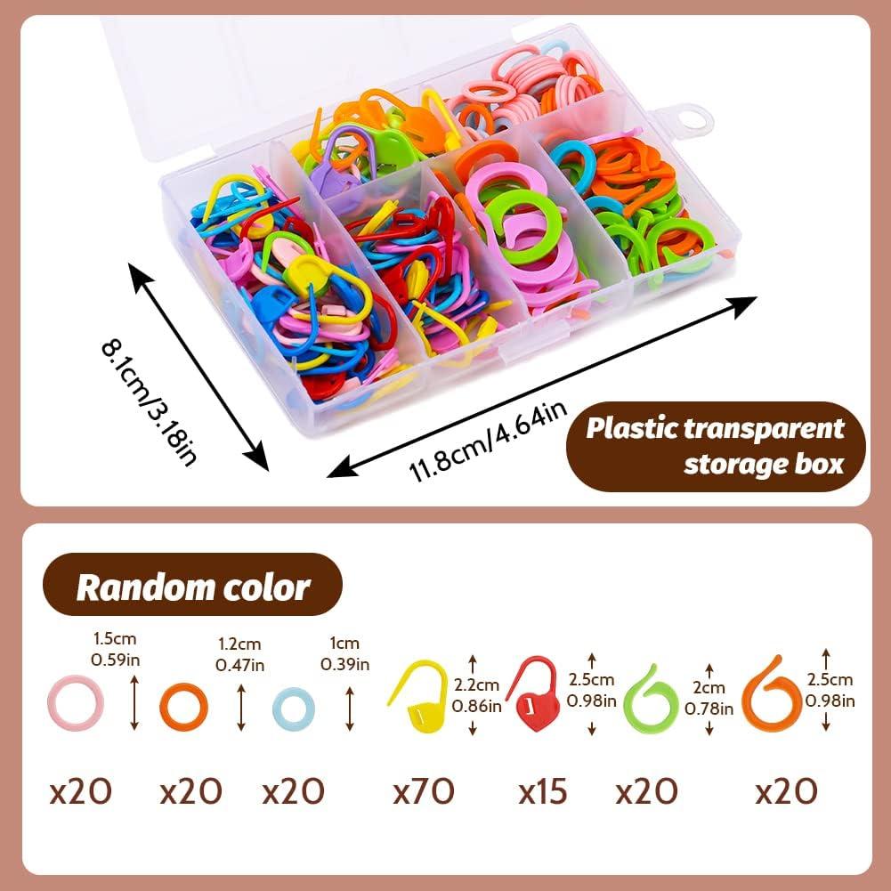 Knitting Crochet Markers with Plastic Box 20 Pcs Small + 20 Pcs Large  Stitch Marker Ring Sewing Accessories for DIY and Handmade Crafts 40 PCS