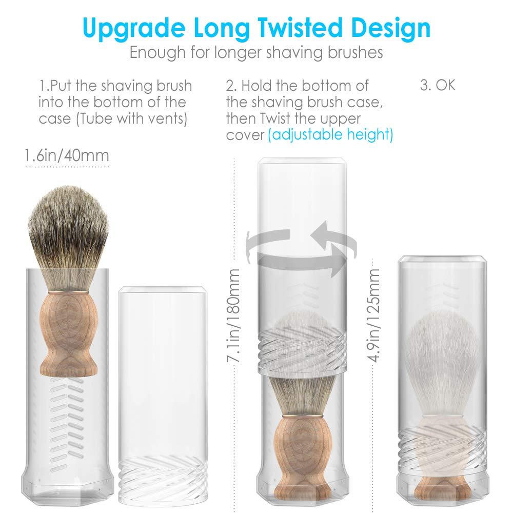 Travel Shaving Brush Case & Holder Stand by Enerfort Adjustable