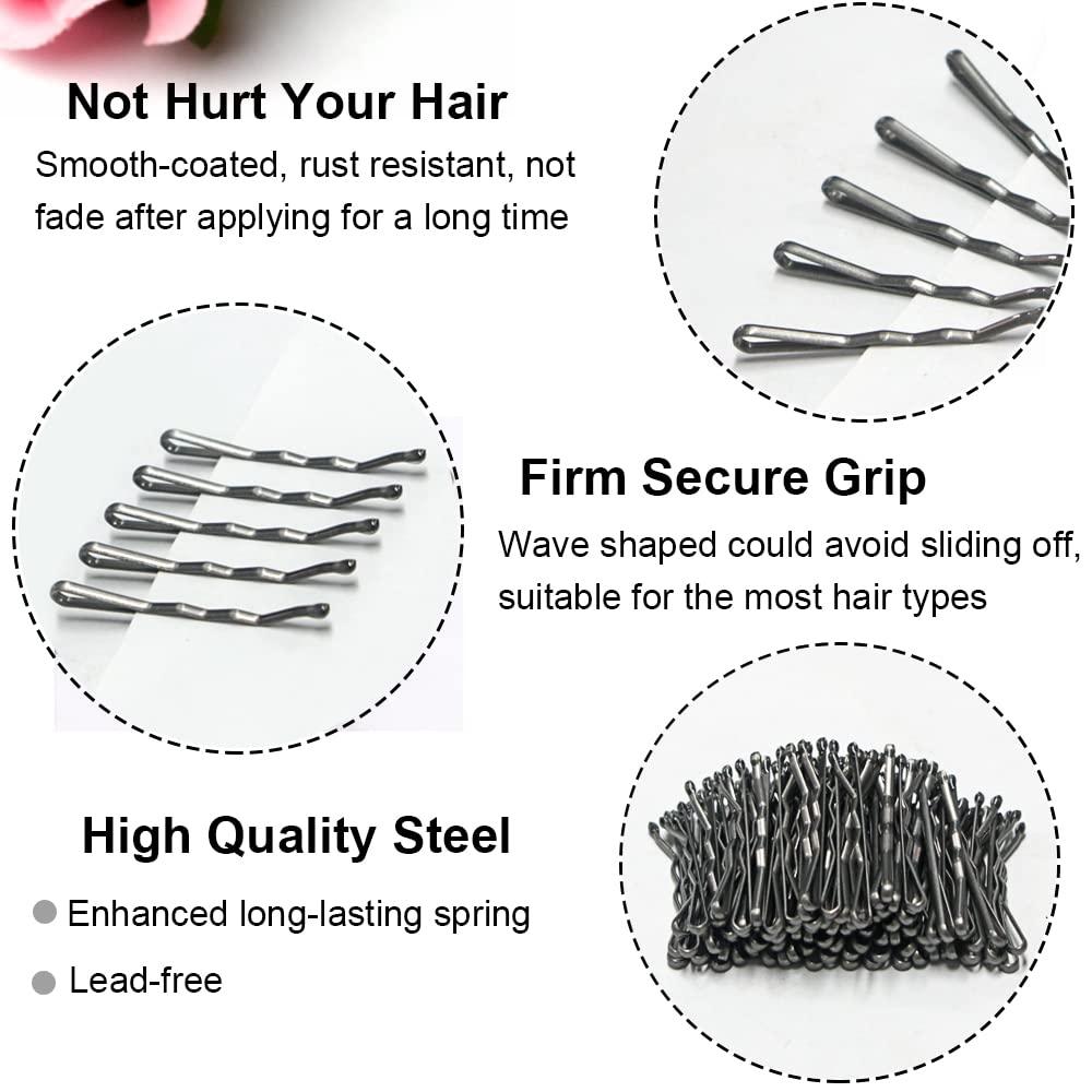Mini Bobby Pins Silver with Cute Case, 200 CT 1.38 Inch Small Hair
