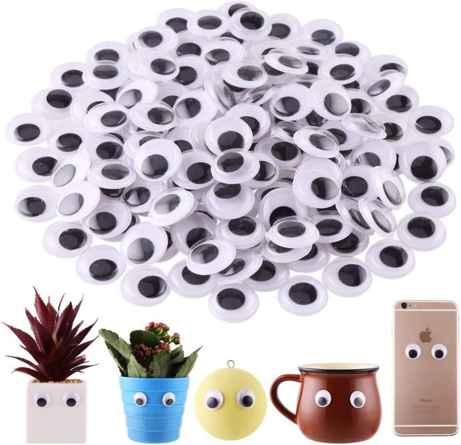 Sowaka 80 Pcs Self Adhesive Wiggle Googly Eyes Stickers 20 MM Plastic Small  Cute Round Stick on Wobbly Wiggly Eyes for Craft Art Project DIY Toy  Accessories Children School Classroom Scrapbooking