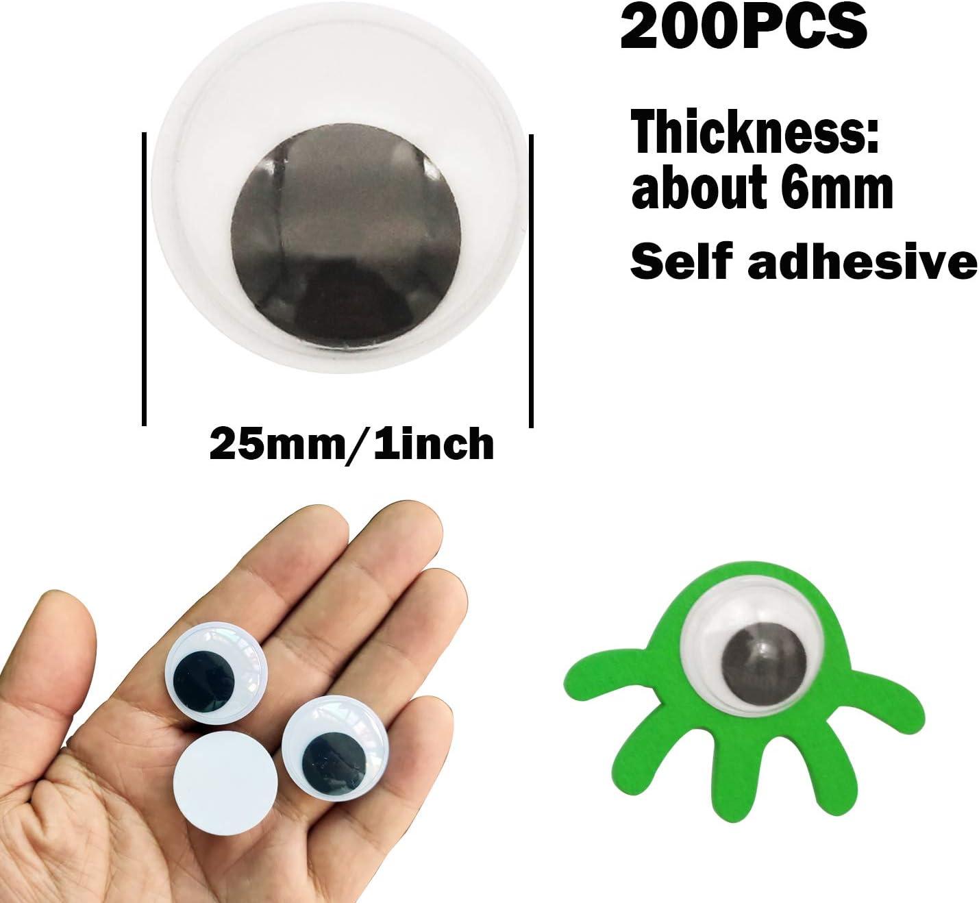 200pcs Wiggle Eyes for Crafts Googly Eyes Self Adhesive 1 Inch
